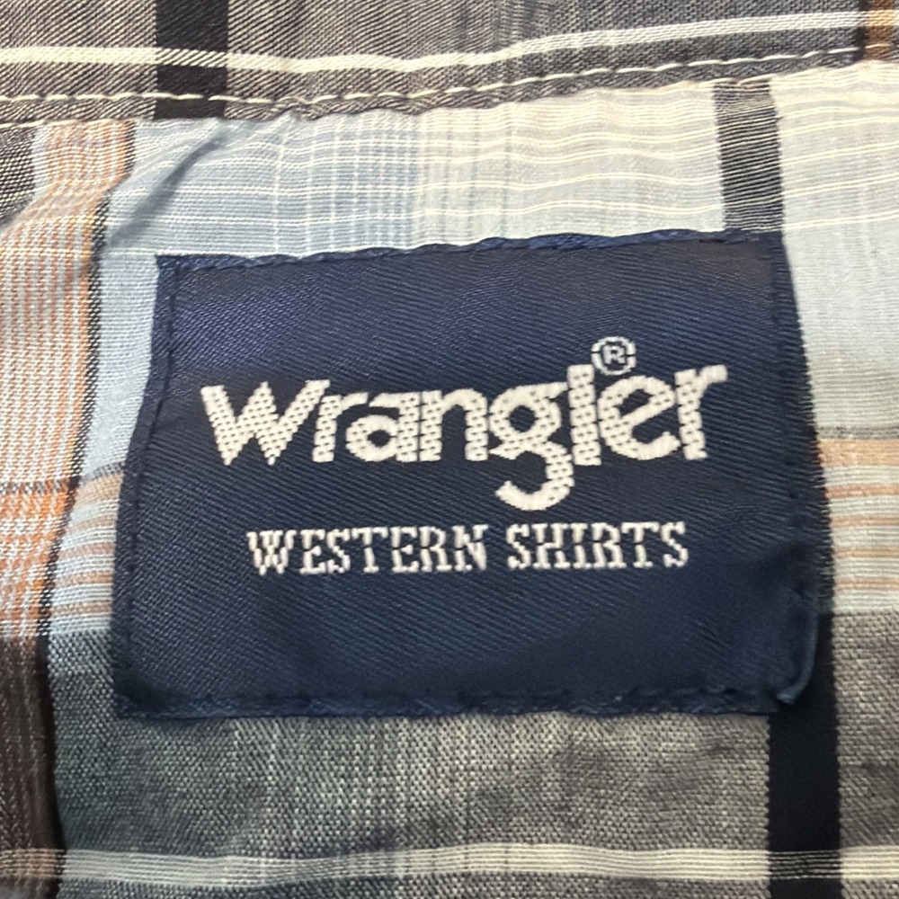 Wrangler Mens 3XL Blue Short Sleeve Pearl Snap Button Down Western Rodeo Cowboy - Picture 3 of 6